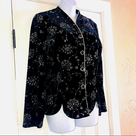 R&K VELVET EMBROIDERED Stretch Jacket- 8 - Picture 2 of 8